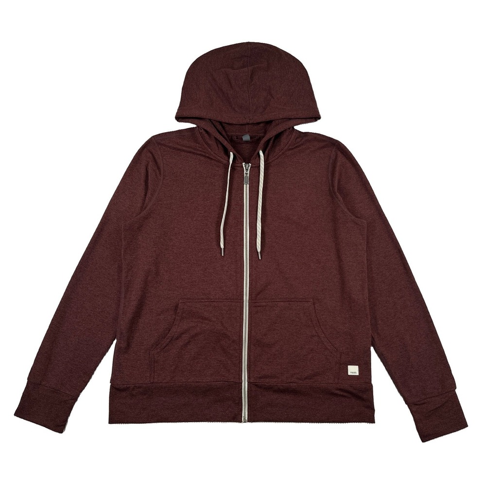 Vuori Halo Performance Hoodie 2.0 Women's Medium Heather Burgundy Full Zip